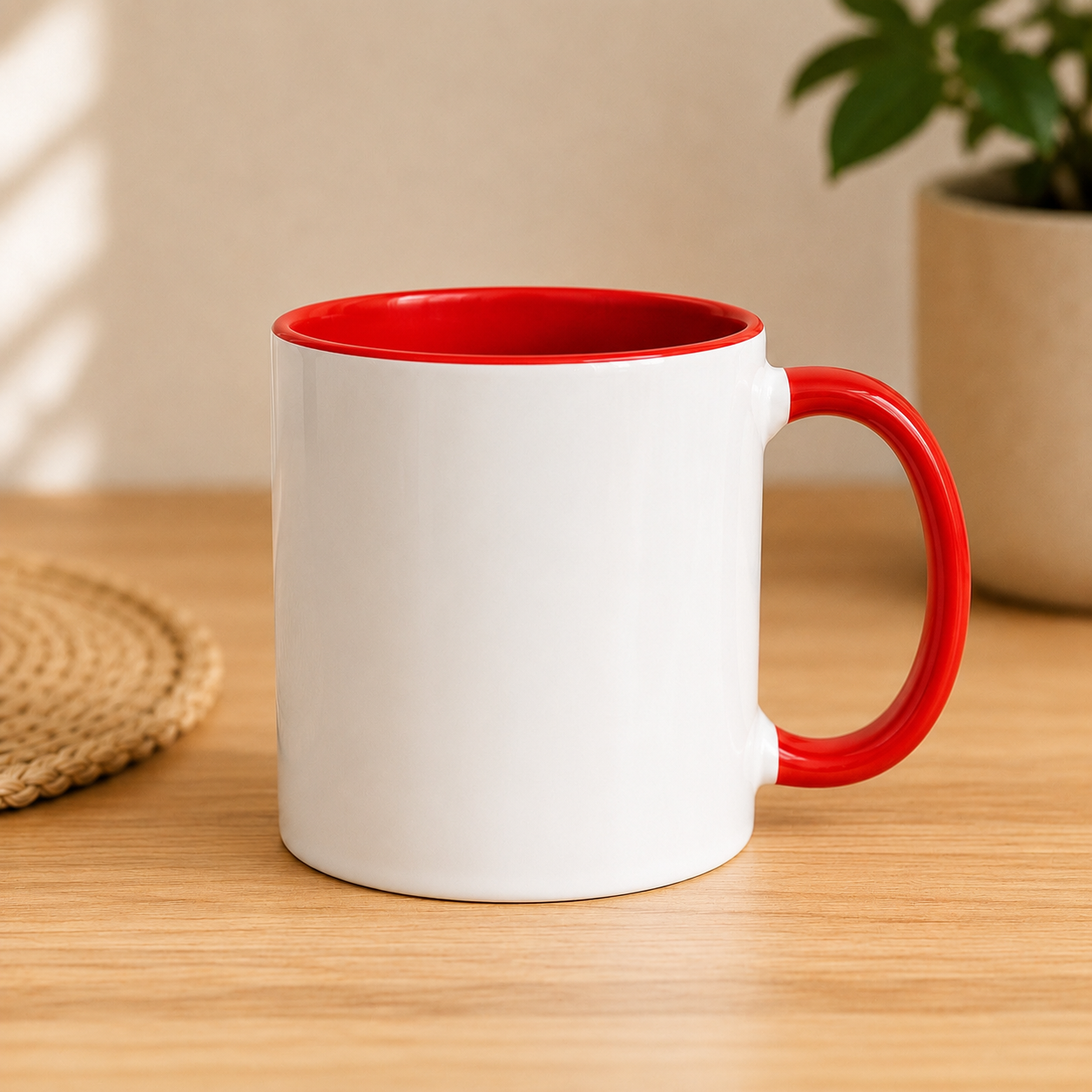 Personalised Caravan & Tow Car Accent Mug – Coloured Handle & Interior (11oz)